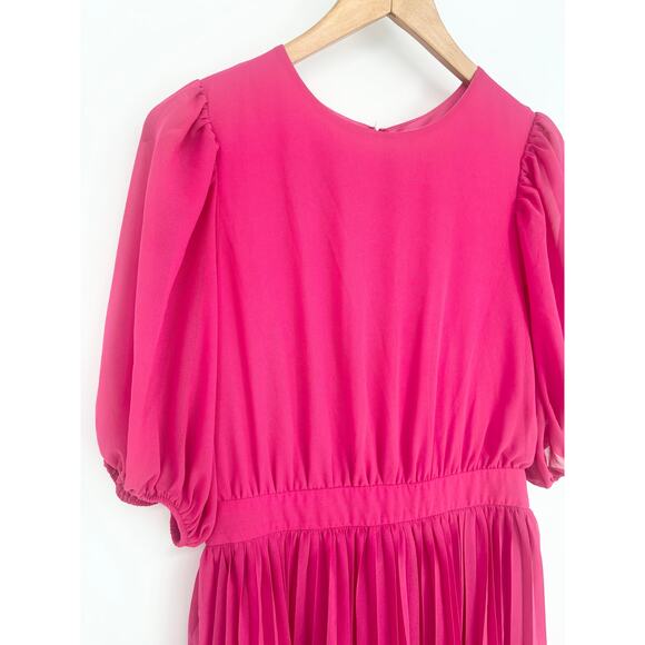 Anthropologie Flying Tomato Tiered Multicolored Ruffle Puff Sleeve Dress Size M - Picture 4 of 9